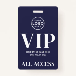 VIP Logo Navy Blue All Access Event Ausweis