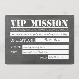 Vip Mission Funny Trauzeuge Vorschlag Einladung