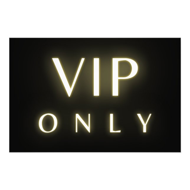 Vip only neon glowing luxe text design fotodruck (Vorne)