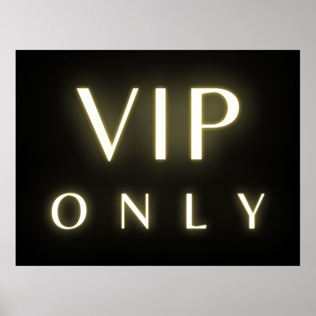 Vip only neon glowing luxe text design poster (Vorne)