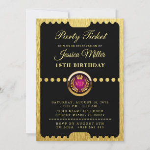 VIP-Party-Ticket Geburtstagseinladung Einladung