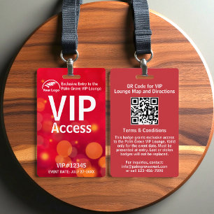 VIP-Pass-Abzeichen   Benutzerdefinierter roter Bok Ausweis