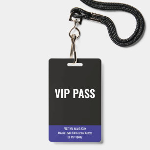 VIP-Pass Backstage Musikfestival Blau Ausweis