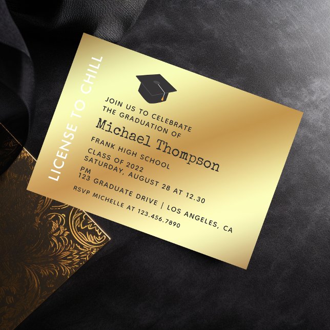VIP-Pass der Black and Gold Graduation Party Einladung (Von Creator hochgeladen)
