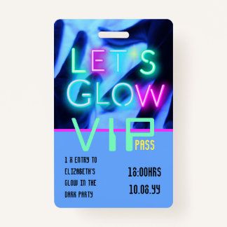 VIP Pass Glow in Dunklem Party Einzigartige INVITA Ausweis