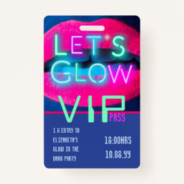 VIP Pass Glow in Dunklem Party Einzigartige INVITA Ausweis
