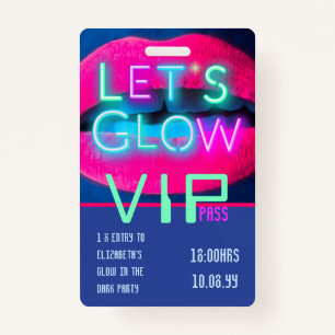 VIP Pass Glow in Dunklem Party Einzigartige INVITA Ausweis
