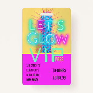 VIP Pass Glow in Dunklem Party Einzigartige INVITA Ausweis