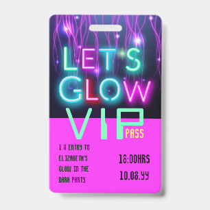 VIP-Pass Leuchtet in der Dunkelparty EINZIGARTIGE Ausweis