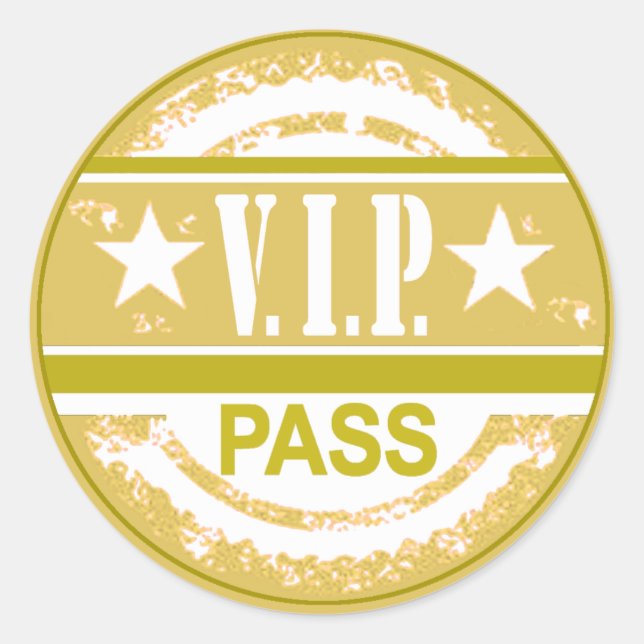 VIP Pass Party Sticker (khaki) (Vorderseite)