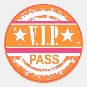 VIP Pass Party Sticker (Kürbispinke)
