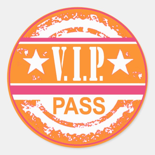 VIP Pass Party Sticker (Kürbispinke) (Vorderseite)