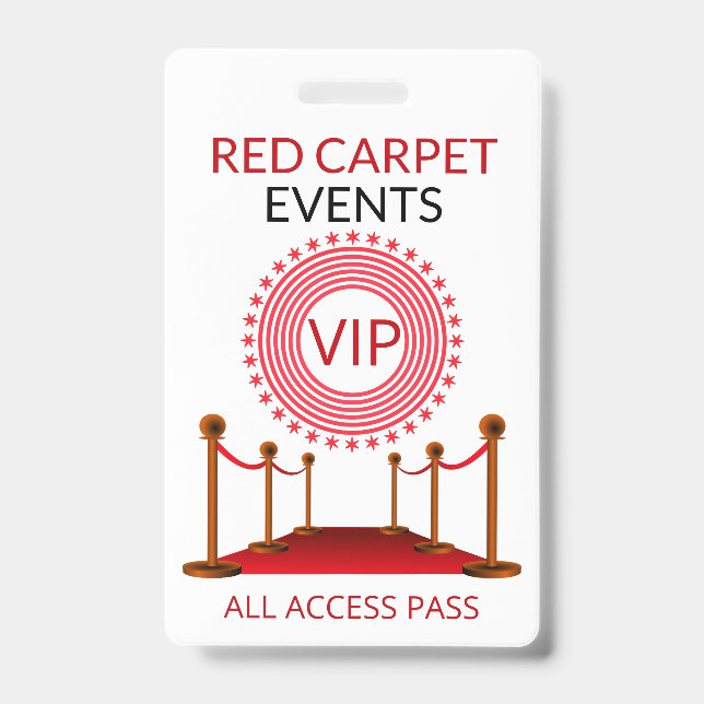 VIP Pass Red Teppich Ausweis (Vorderseite)