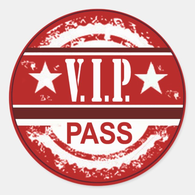 VIP Pass Sweet 16 Party Aufkleber (rot) (Vorderseite)