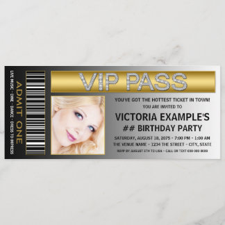 VIP Pass Ticket Geburtstagsparty Einladung
