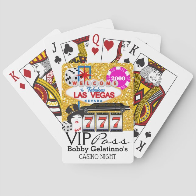 VIP PASS - Vegas Party - Casino Spielkarten (Rückseite)