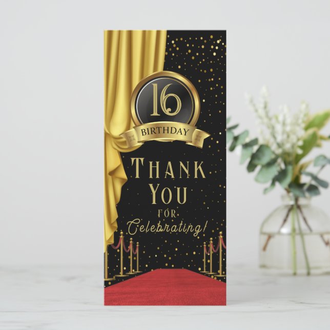 VIP, Red Carpet Birthday, Hollywood Birthday Menükarte (Stehend Vorderseite)