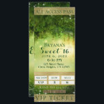 VIP Sweet 16 Party Ticket für den verzauberten grü Einladung<br><div class="desc">Anpassen für jedes Ereignis</div>