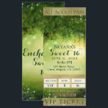 VIP Sweet 16 Party Ticket für den verzauberten grü Einladung<br><div class="desc">Anpassen für jedes Ereignis</div>