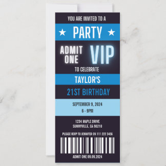 VIP-Ticket 21. Geburtstagsparty Einladung