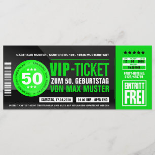 VIP-TICKET Einladungskarten (grün)