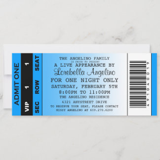 VIP-Ticket zum Geburtstag (Baby Blue) Einladung