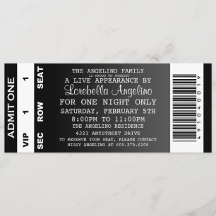 VIP-Ticket zum Geburtstag (Schwarz) Einladung