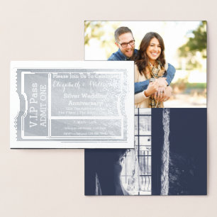 VIP-Ticket zur silbernen Hochzeit Folienkarte