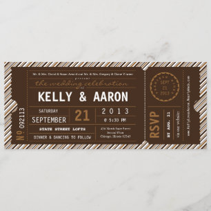VIP Vintages Ticket Hochzeit Einladung