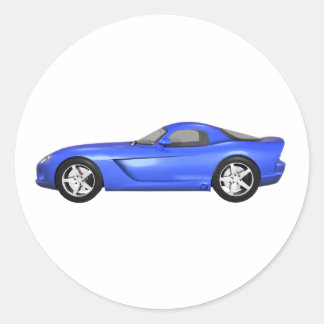 Viper Hard-Top Muscle Car: Blauer Abschluss Runder Aufkleber