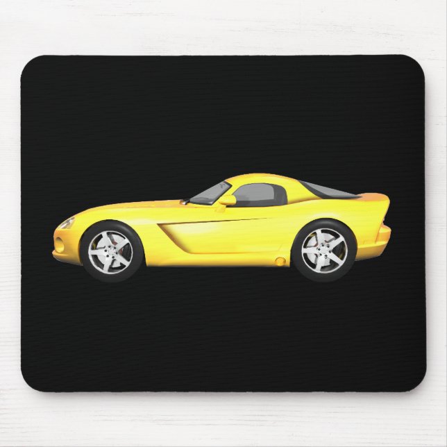 Viper Hard-Top Muscle Car: Gelbe Finish: Mousepad (Vorne)