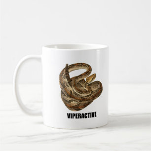 Viperaktive Klapperschlange Vintage-Aquarell Kaffeetasse