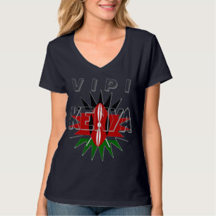VIPI VIP V Farbenfrohe kenianische Flag Muster Art T-Shirt