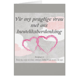 Vir mein pragtige vrou traf die huweliksherdenking