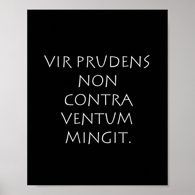 Vir prudens non contra ventum mingit poster (Vorne)