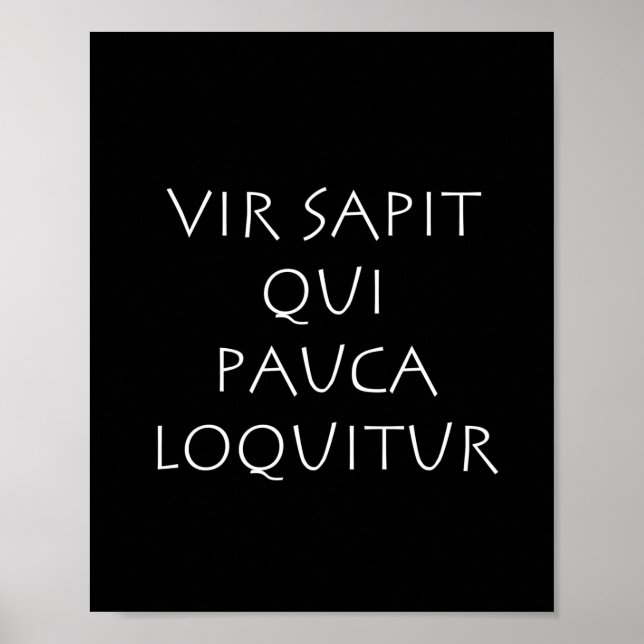 Vir sapit qui pauca loquitur poster (Vorne)