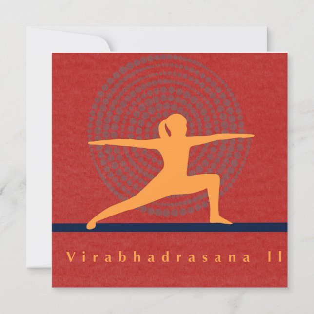Virabhadrasana II Art Card Feiertagskarte (Vorderseite)