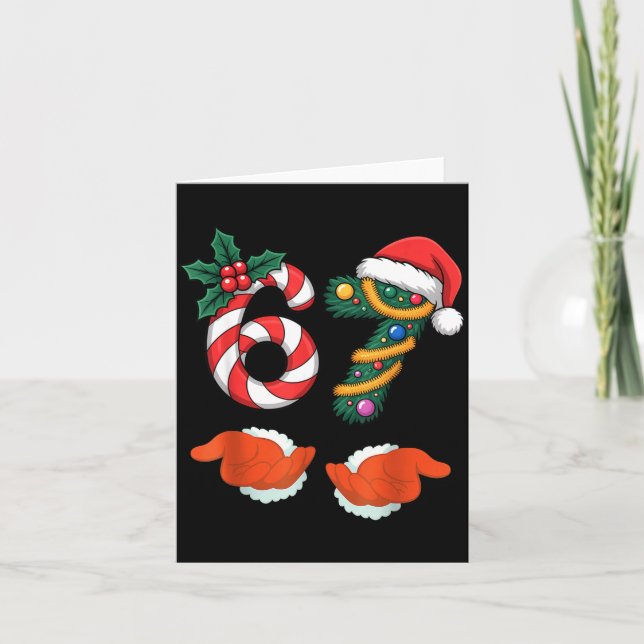 Viral 67 Candy Canes Christmas Tree With Hand Holi Karte (Vorderseite)