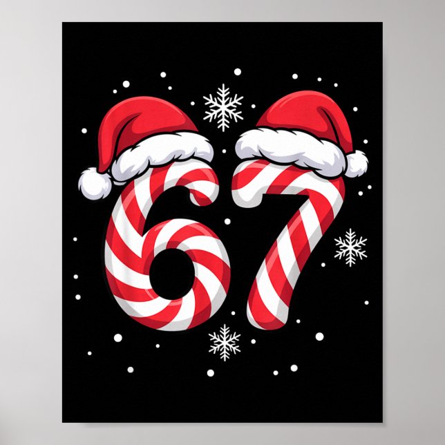 Viral 67 Candy Canes Santa Holiday Kids Humor Funn Poster (Vorne)