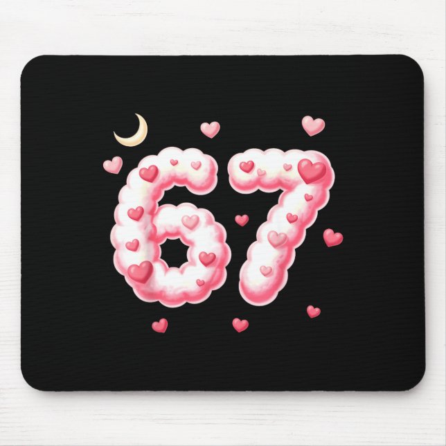 Viral 67 Kawaii Hearts Valentine's Day Girls Humor Mousepad (Vorne)
