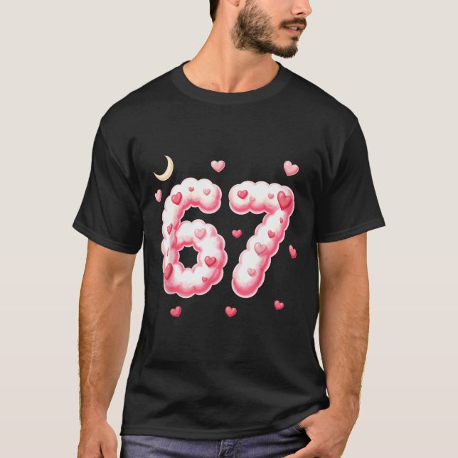 Viral 67 Kawaii Hearts Valentine's Day Girls Humor T-Shirt (Vorderseite)