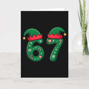 Viral 67 Weihnachts-Elfenhut 6 7 Trend Meme Six Se Karte