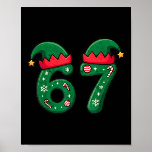 Viral 67 Weihnachts-Elfenhut 6 7 Trend Meme Six Se Poster