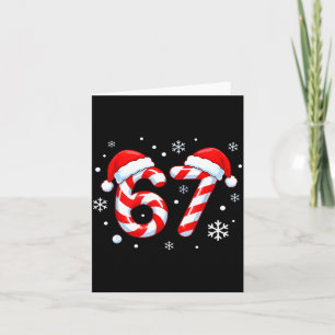 Virale 67 Candy Cane Six Seven Meme Santa Feiertag Karte