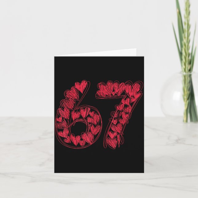 Virale 67 Handgezeichnete Herzen Valentinstag Cute Karte (Vorderseite)