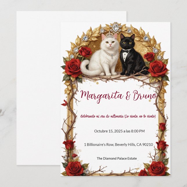 Virale Rache Katzenhochzeit  Einladung (Vorne/Hinten)