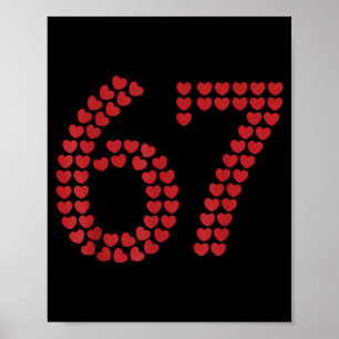Virale Six Seven Liebe 67 Herzen Valentinstag Klic Poster