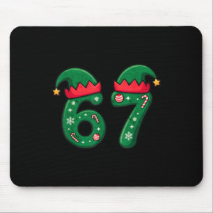 Viraler 67 Weihnachts-Elfenhut 6 7 Trend Meme Six  Mousepad