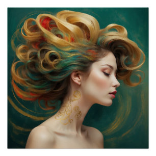 "Virelle" - Opulenz in Smaragdwachen Poster