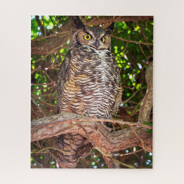 Virenuhufeule-Eulen-Puzzle | Wald-Wildtier-Kunst Puzzle (Vertikal)